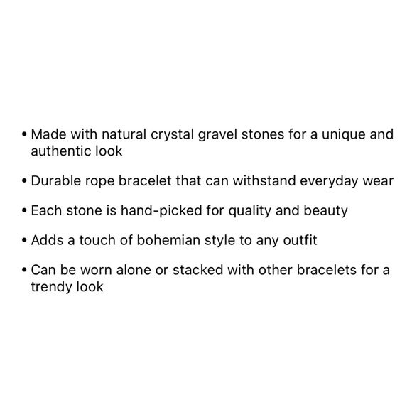 NWT Natural Crystal Gravel Raw Stone Bracelet Bracelet Rope - Picture 3 of 5